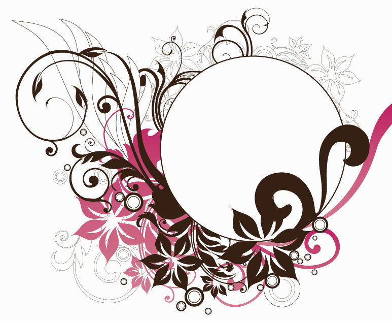 free vector Circle Frame with Floral Decorations Vector Graphic